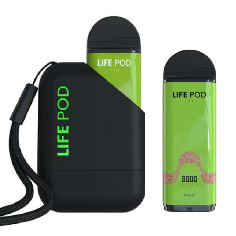 KIT LIFE POD 8.000 PUFFS BATERIA + CARTUCHO - CAIXA COM 10 UNIDADES